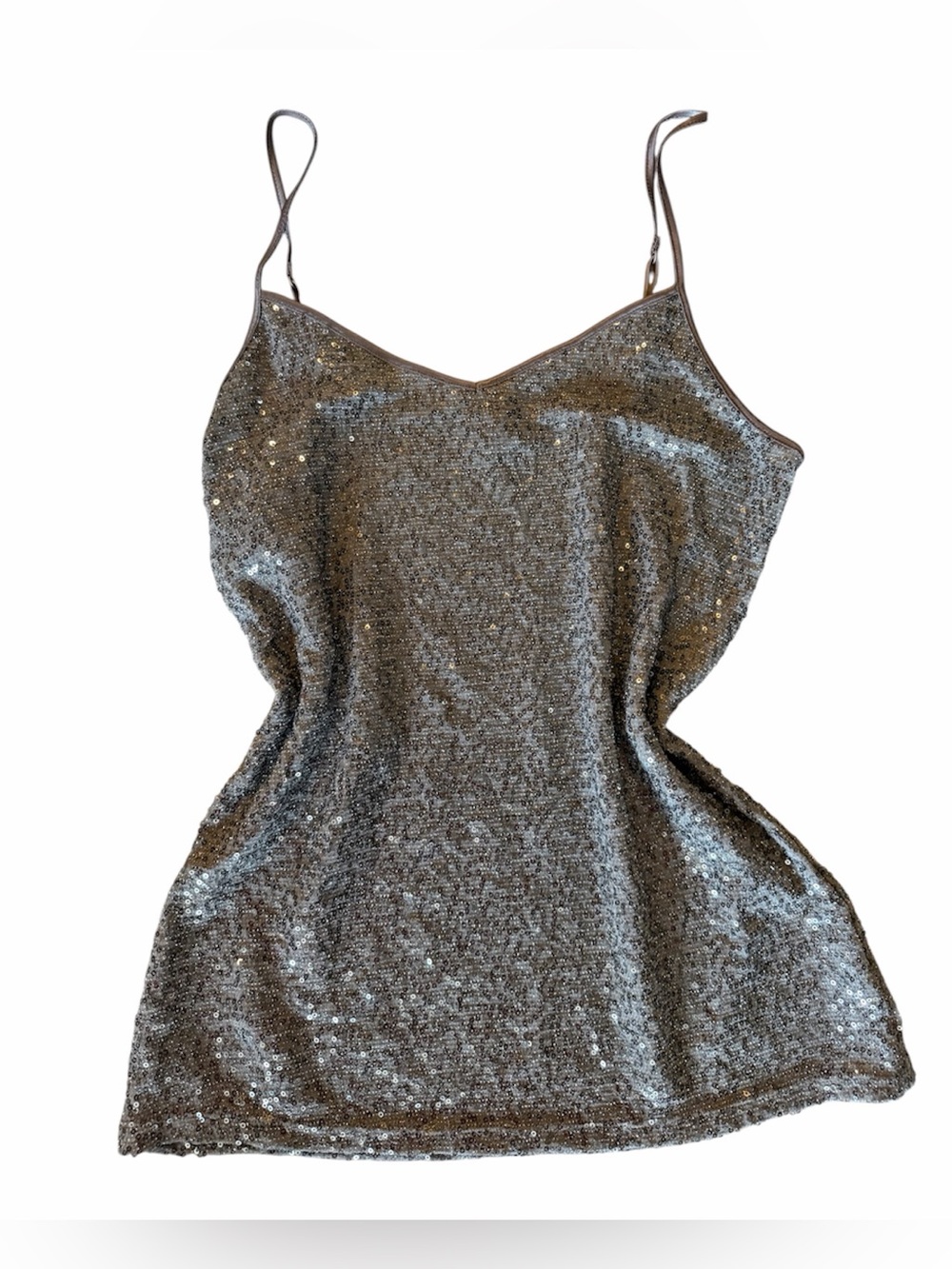 silver sequin y2k style cami